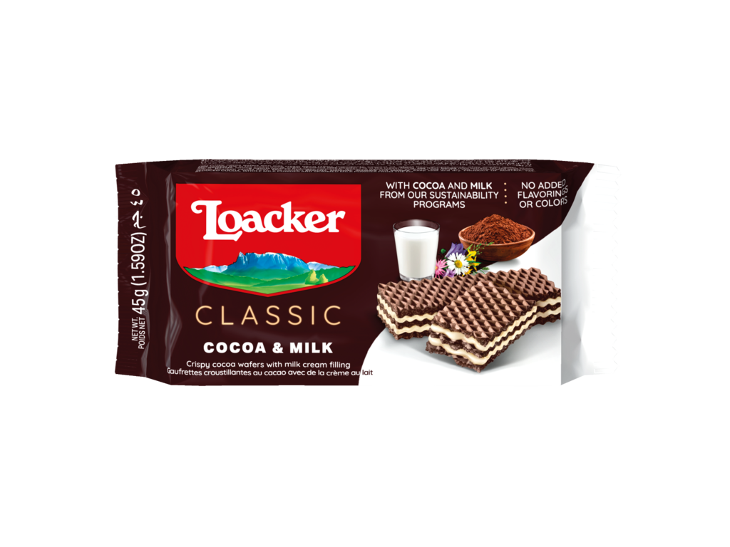 Loacker Cacao et Lait 45gr - 25pcs
