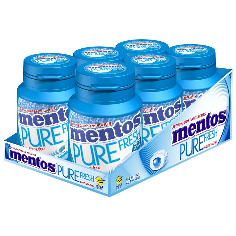 Mentos Gomme Menthe Fraîche Pure - 6 pièces