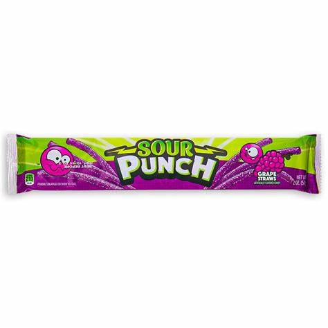 Sour Punch Grape Straws 57g