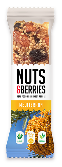 Barres de noix et de baies méditerranéennes 40 g - 15 pièces
