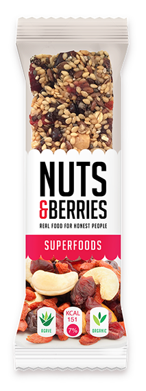 Barres de super-aliments aux noix et aux baies 40 g - 15 pièces