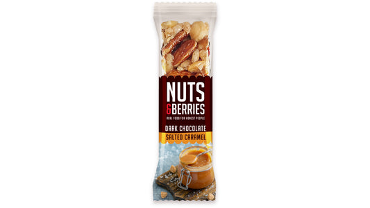 Nuts and Berries Barres Chocolat noir Caramel 40gr - 15pcs